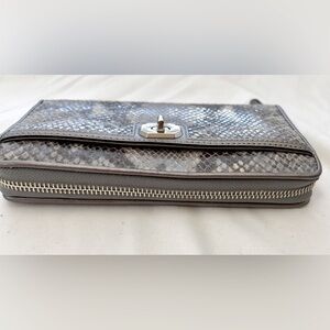Coach Campbell embossed python turnkey wallet